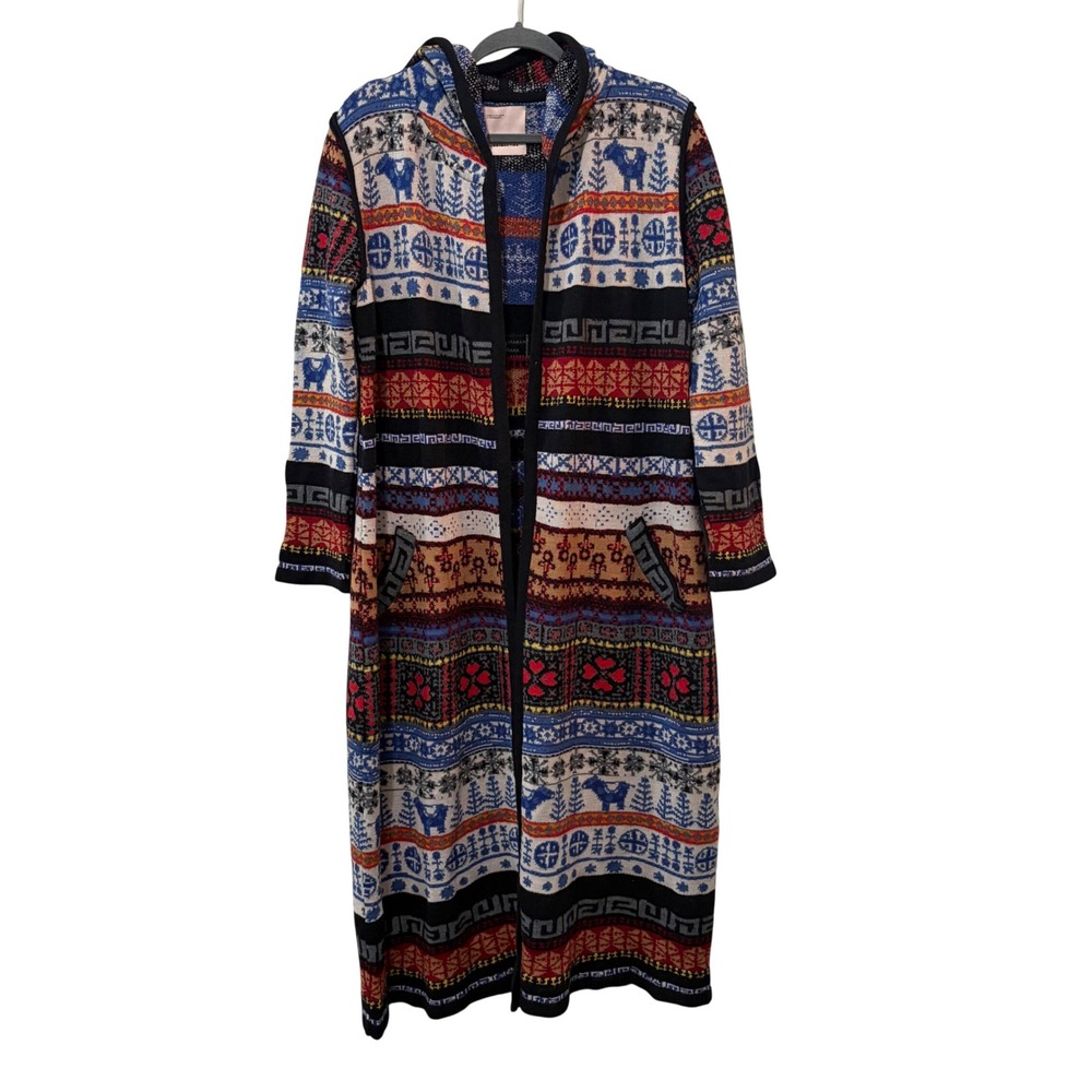 Aldo Martins Abrigos Alpine Hooded Duster Cardigan Women Large Multicolor Knit